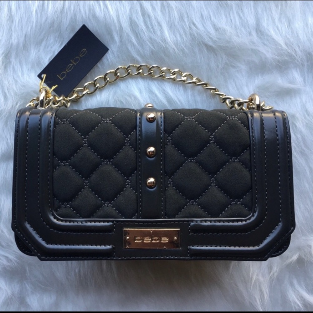 BEBE MINI STEPHANIE FAUX SUEDE CROSSBODY GOLD OLIVE GREEN PURSE
